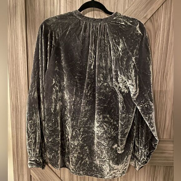Pilcro puff sleeve velvet button down top - Picture 11 of 11